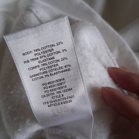 Aritzia TNA Women's Size 1 (XS) White Mock Neck Cozy Fleece Pullover Sweatshirt - Picture 6 of 8